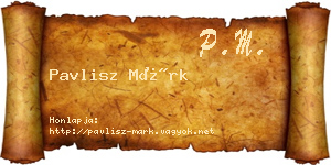 Pavlisz Márk névjegykártya